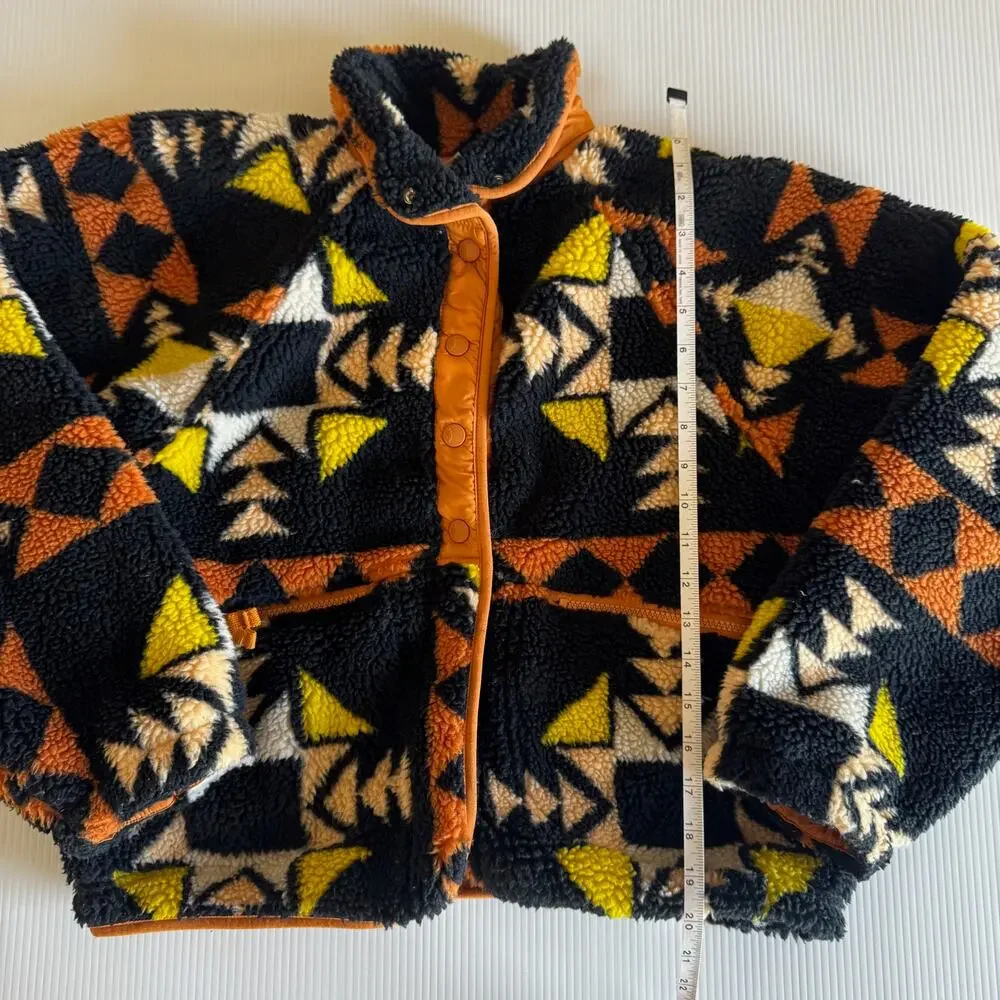 Free People Rocky Ridge Fleece Jacket XS Geometric Tribal Sportif Festival Boho - Picture 6 of 16